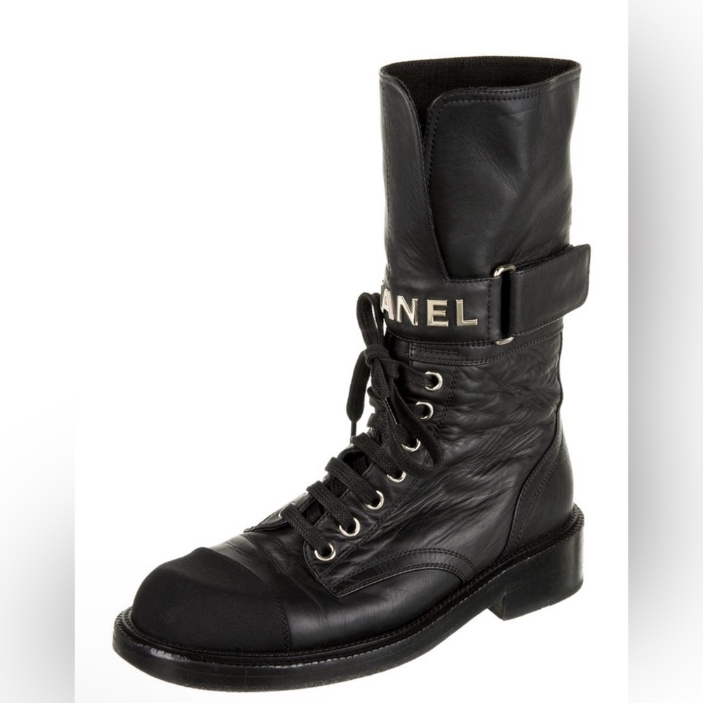 Chanel 2022 Leather Combat Boots